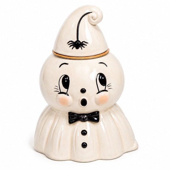 Johanna Parker Design Other - Johanna Parker Transpac Ghost Cookie Jar Large Ceramic White Halloween Vintage